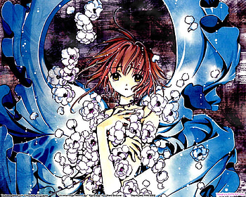 Sakura with flowers , tsubasa, sakura HD wallpaper