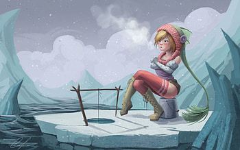 Girl In Cold Weather Fantasy Artwork, fantasy, artwork, artist, digital-art HD wallpaper