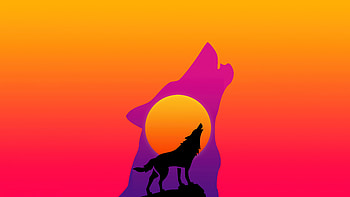 Retro Fox Howling, fox, artist, artwork, digital-art, artstation, minimalism, minimalist HD wallpaper