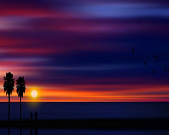 Sunset, landscape, trees, sky, beautiful, nature HD wallpaper