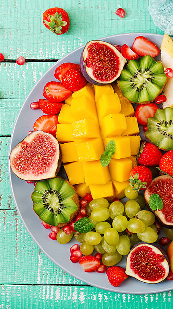 Colorful fruit salad, Fresh and vibrant, Healthy refreshment, Wholesome dish HD phone wallpaper