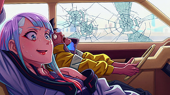 Cyberpunk Edgerunners - Lucy & David Crashout, Cyberpunk: Edgerunners, Lucy (Cyberpunk: Edgerunners), David (Cyberpunk: Edgerunners), Anime HD wallpaper