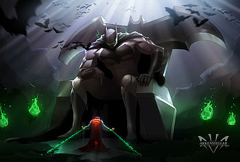 Giant Judge Batman Chained Superman, batman, superman, artist, artwork, digital-art, deviantart, superheroes HD wallpaper