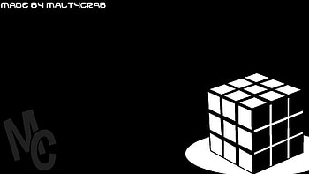 ... Rubik's Cube Background (Black and White) by MaltyCrab HD wallpaper