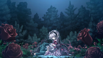 Hapymaher, Anime, Flower, Rose, White Hair HD wallpaper