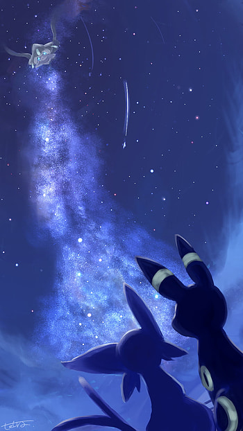Espeon and sylvion, atmosphere, sky, pokemon HD phone wallpaper