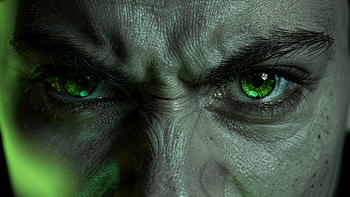 Emerald Fury — Angry Eyes, Green Eyes, Close-up HD wallpaper