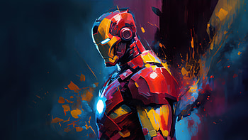 Iron Man Abstract Portrait, iron-man, superheroes, artwork, digital-art, art, artist, artstation HD wallpaper