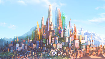 Zootopia cityscape, Disney animation, Comedy adventure HD wallpaper