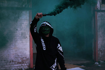 Smoke, Miscellanea, Miscellaneous, Mask, Human, Person, Hood HD wallpaper