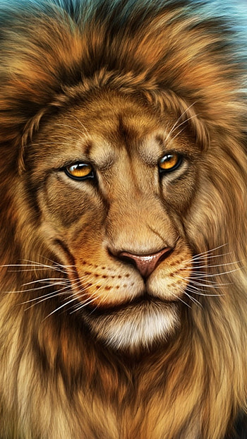Blue Lion, Creative Art, Blue Background HD phone wallpaper