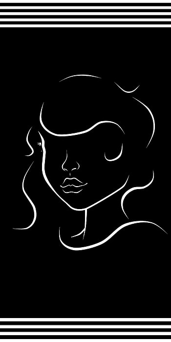 Fondo minimalista, mujer, cabeza, minimalismo, blancoynegro HD phone wallpaper