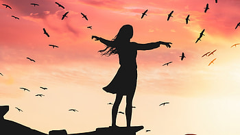 Birds And Me, artist, artwork, digital-art HD wallpaper