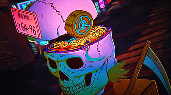 Dorohedoro Season 2 - Ebisu Skull and Brains Chroma Colored Abstract, Dorohedoro, Anime, Skull HD wallpaper