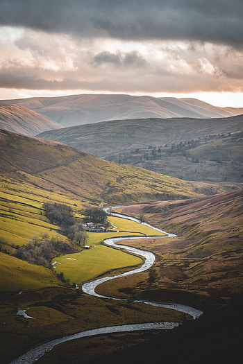 Landscape, Nature, Rivers, Mountains, View From Above, Hills, Valley HD phone wallpaper