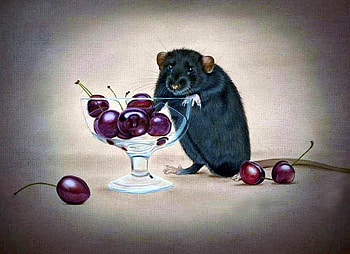 Van Gogh Art Gallery, painting, mouse, art, grape HD wallpaper