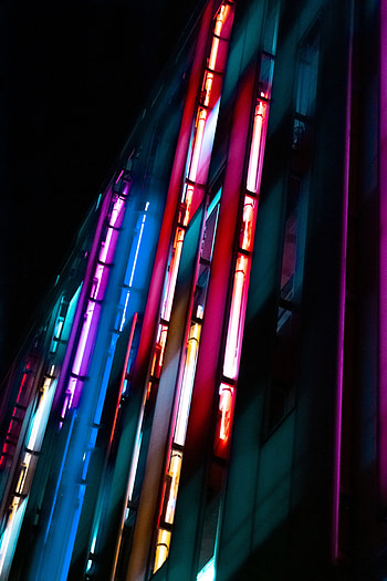 Signs, Building, Dark, Blur, Smooth, Neon, Signboards HD phone wallpaper