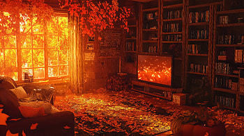 Cozy Autumn Living Room - Ultra, cozy autumn aesthetic, living room, cozy interior, autumn decor, fall leaves HD wallpaper