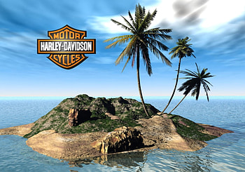 Harley Davidson Tropics., island, motorcycles, harley davidson, tropical HD wallpaper