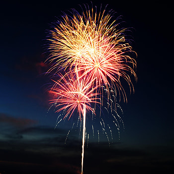 Holidays, Sky, Salute, Dark, Sparks, Holiday HD phone wallpaper