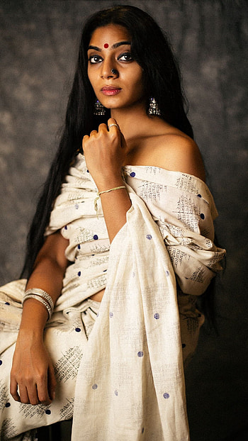 Nitya sree, saree beauty, , actress HD phone wallpaper