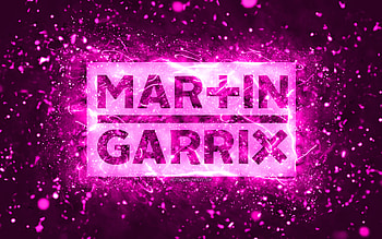 Martin Garrix purple logo, , dutch DJs, purple neon lights, creative, purple abstract background, Martijn Gerard Garritsen, Martin Garrix logo, music stars, Martin Garrix HD wallpaper