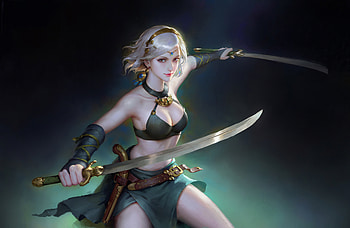Sword Girl, artist, artwork, artstation HD wallpaper