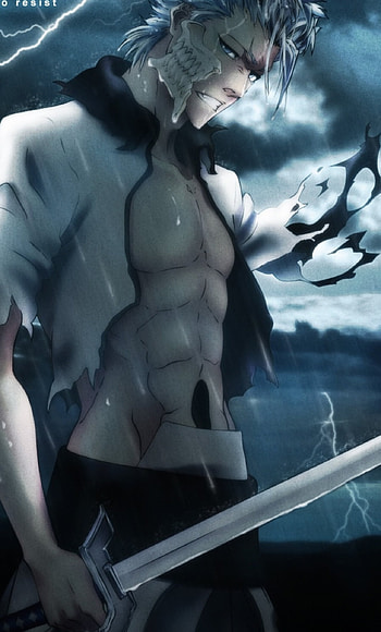 Grimmjow Jaggerjack, Anime protagonist, Powerful Arrancar, Fierce combat HD phone wallpaper