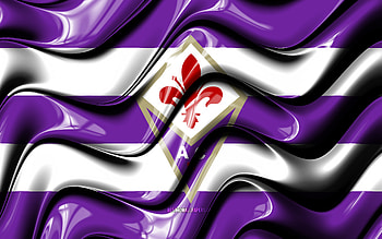 Fiorentina flag, , violet and white 3D waves, Serie A, italian football club, AFC Fiorentina, football, Fiorentina logo, soccer, Fiorentina FC HD wallpaper