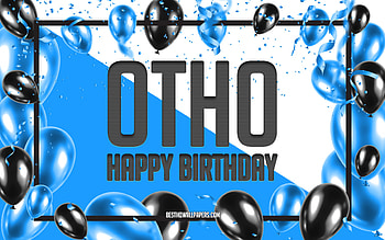 Happy Birtay Otho, Birtay Balloons Background, Otho, with names, Otho Happy Birtay, Pink Balloons Birtay Background, greeting card, Otho Birtay HD wallpaper