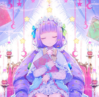 Sweet Dreams, blue, sofa, purple hair, cute, stars, long hair, beauty, books, lady, female, moons, sweet, dreams, soft, girl, beautiful, woman, purple, anime girl, pink, anime, pretty, lovely HD wallpaper