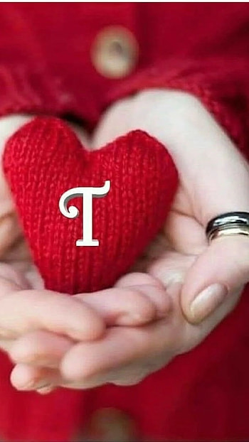 T Letter, Love, Red Heart HD phone wallpaper