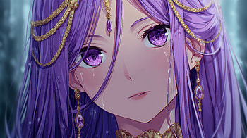 Violet Empress: Anime Girl with Purple Eyes, Anime, girl, anime girl, purple eyes, purple hair HD wallpaper