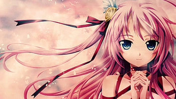 Anime girl, Pink hair, girl, anime, long hair HD wallpaper