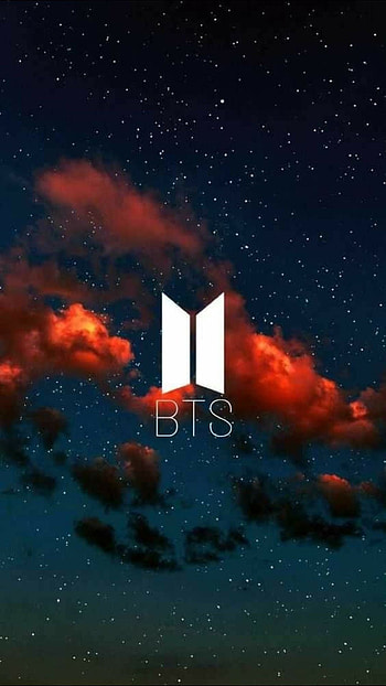 Bts Logo, Orange Clouds, orange, clouds, bts, logo HD phone wallpaper