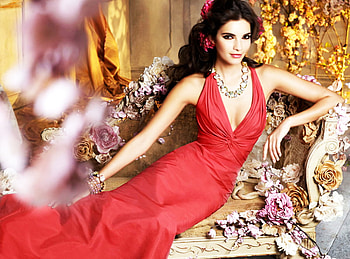 Red dress, girl, people, dress, red HD wallpaper