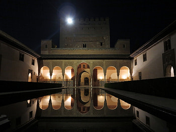 Alhambra Palace, Granada, Spain, Reflection, Spain, Granada, Alhambra HD wallpaper