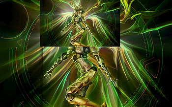 fantasy angel in green, aqua, green, yellow HD wallpaper