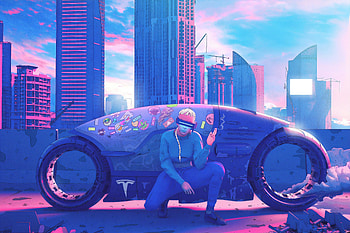 Cyberpunk Biker Rider , cyberpunk, biker, smoking, artist, artwork, digital-art HD wallpaper
