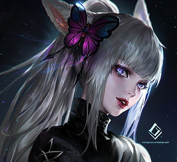 Fantasy girl, face, girl, oreki genia, fantasy, art HD wallpaper