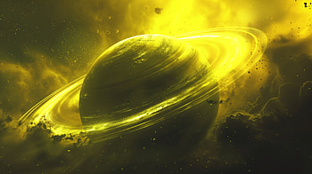 Radiant Gas Giant Sci-Fi Planet, gas giant, planet, Sci Fi, ring, space HD wallpaper