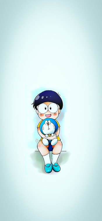 Nobita and Doremon, finger, art HD phone wallpaper