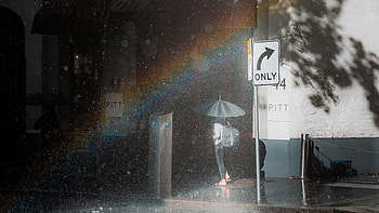 New Paths To Choose, alone, rain, umbrella, artist, artwork, digital-art HD wallpaper