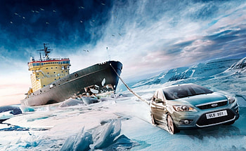 on tow, ford, ship, ocean, ice HD wallpaper