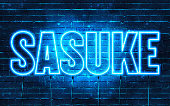 Happy Birtay Sasuke, , blue neon lights, Sasuke name, creative, Sasuke Happy Birtay, Sasuke Birtay, popular japanese male names, with Sasuke name, Sasuke HD wallpaper