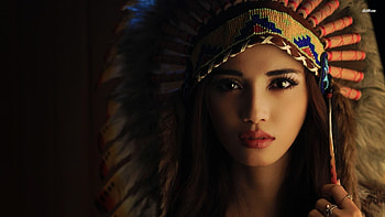 Red Indian Costume Beautiful Girl For HD wallpaper