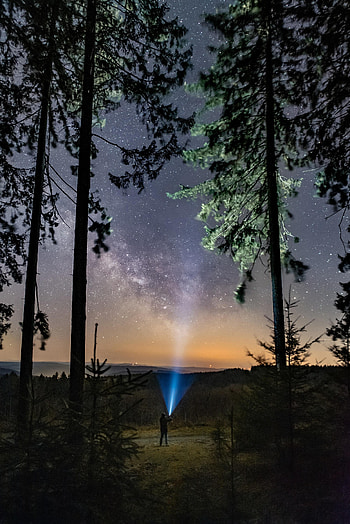 Miscellanea, Miscellaneous, Starry Sky, Lantern, Lamp, Human, Person HD phone wallpaper