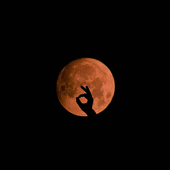 Moon and hand, minimal HD phone wallpaper
