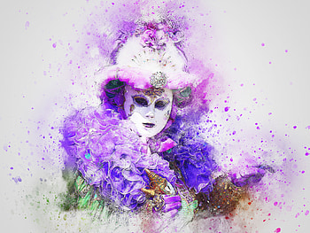 Art, Mask, Watercolor, Carnival HD wallpaper