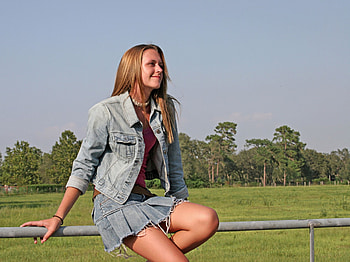 Cowgirl On A Fence, fences, style, fun, farm, country, cowgirls, fashion, outdoors, ranch, fields, trees, girls, models, western, female HD wallpaper